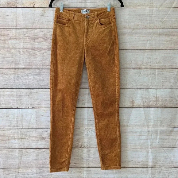 Paige Hoxton Ankle Skinny Corduroy Pants Marigold Anthropologie Exclusive - Picture 2 of 13